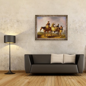 Tablou inramat - William Tylee Ranney - Veteranii din 1776 intorcandu-se din razboi, 70 x 90 cm - Img 2