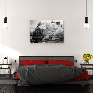 Tablou canvas - Abur, Strada, Abur, Fum, Motor, Locomotiva, 40 x 60 cm - Img 3