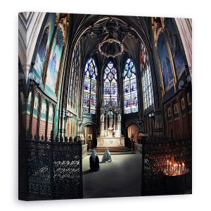 Tablou canvas - Adorare, Biserica, Paris, Inchinare, Rugaciune, 60 x 60 cm