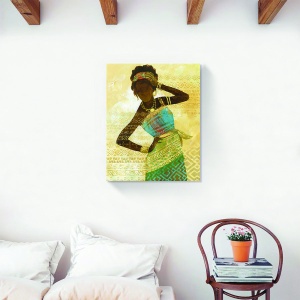 Tablou decorativ afro modern galben pe canvas 40x50 cm