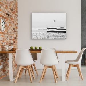 Tablou canvas - Alb-Negru, Plaja, Alb-Negru, Peisaj, Abstract, Zebra, 75 x 100 cm - Img 4