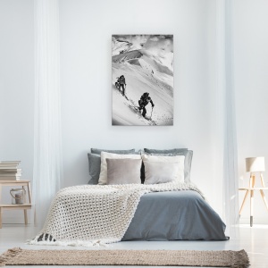 Tablou canvas - Alpinism, Liptov, Slovacia, Schi, Tatra, Alb-Negru, 60 x 90 cm - Img 3