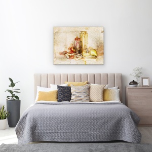 Tablou Canvas - Amintiri Dulci, Natura Moarta, Bucatarie, Sticla, Fructe, Sticla, 60 x 80 cm - Img 3