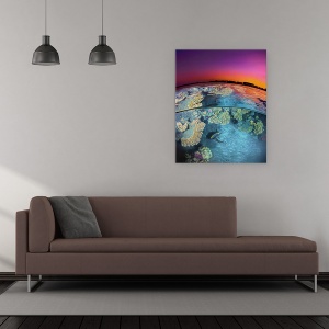Tablou canvas - Amurg La Reciful De La Marea Rosie, Sub Apa, Colorat, 60 x 75 cm - Img 2