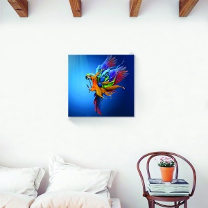 Tablou decorativ canvas papagal multicolor 60x60 cm