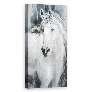 Tablou canvas - Animale, Cal Alb, Pictura , 50 x 100 cm