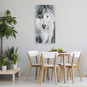 Tablou canvas - Animale, Cal Alb, Pictura , 50 x 100 cm - Img 4