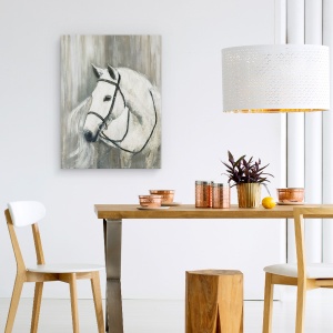 Tablou canvas - Animale, Cal, Alb, Pictura, 50 x 70 cm - Img 4