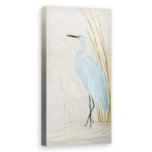 Tablou canvas - Animale, Egret, Albastru si Alb, Pictura, 50 x 100 cm
