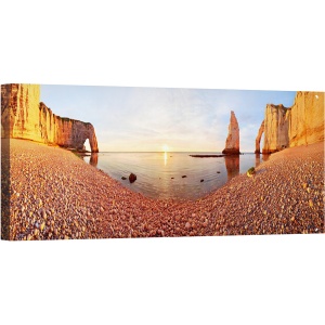 Tablou canvas - Apus de Soare, Panorama, Peisaj Marin, Soare, Roci, 30 x 90 cm