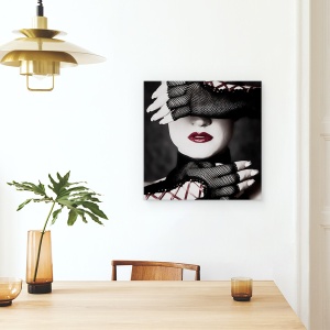 Tablou canvas - Ascunde-Te, Portret, Masca, Orb, Legat La Ochi, 90 x 90 cm - Img 4