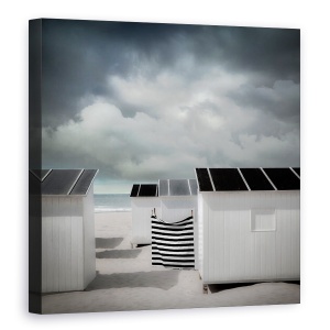 Tablou canvas - Asteptand Vara, Peisaj, Nori, Plaja, Baraca, Mare, 60 x 60 cm
