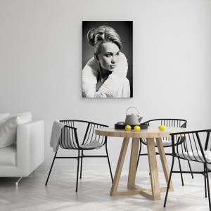 Tablou canvas - Aurora, Alb-Negru, Portret, Moda, Femeie, Persoana, 60 x 90 cm - Img 4