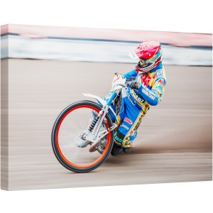 Tablou canvas - Autostrada, Actiune, Pista de Curse, Motocicleta, Casca, Viteza, Rapid, 80 x 120 cm