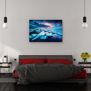 Tablou canvas - Badlands III, Peisaj, Munte, Apus De Soare, Drum, 80 x 120 cm - Img 3
