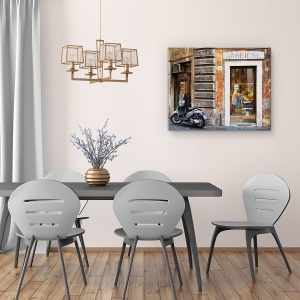 Tablou canvas - Barbier, La Roma, Scuter, Frizer, Strada, Oameni, 60 x 75 cm - Img 4