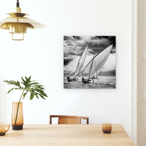 Tablou canvas - Barci Cu Panze Si Lumina, Actiune, Aventura, Sport, Barca, Navigare, 60 x 60 cm - Img 4