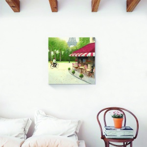 Tablou decorativ canvas Cafe Paris, 60x60 cm