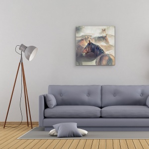 Tablou Canvas - Cai Obositi, Animale, Moale, Praf, 90 x 90 cm - Img 2