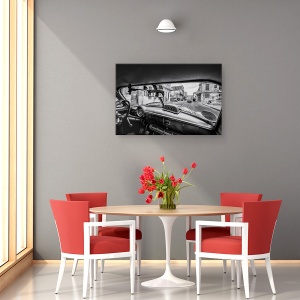 Tablou canvas - Calatorind Pe Strazile Cubaneze, Taxi, Strada, Conducere, Masina, 80 x 120 cm - Img 4
