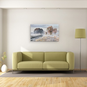 Tablou canvas - Cald Si Rece, Peisaj, Iarna, Inghet, Rece, Flux, 50 x 80 cm - Img 2