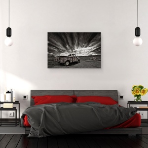 Tablou canvas - Camion Vechi , Camion, Masina, Automobil, Ruginit, Abandonat, 60 x 90 cm - Img 3