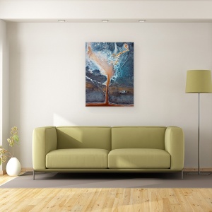 Tablou canvas - Campuri de Sare, Aerial, Deasupra, Peisaj, 75 x 100 cm - Img 2