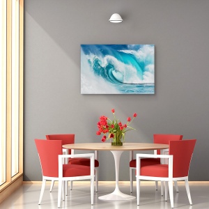 Tablou canvas - Cand oceanul se transforma in foc albastru, Peisaj, Ocean, Insulele Canare, Spania, 40 x 60 cm - Img 4