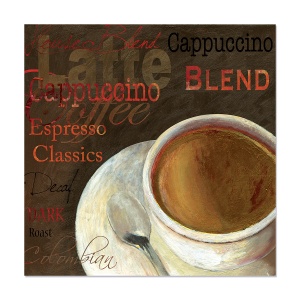 Tablou Canvas - Cappuccino, Espresso, Classics, Late, Dark, Blend, Colombian, 60 x 60 cm