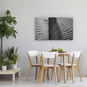 Tablou canvas - Casa Pe Plaja, Peisaj, Abstract, Gard, Model, Alb-Negru, 50 x 80 cm - Img 4
