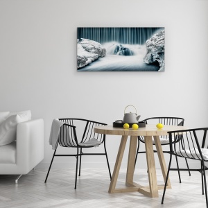 Tablou Canvas - Cascada Icy, Peisaj, Linii, Rece, Gheata, Zapada, 50 x 100 cm - Img 3