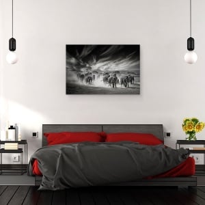 Tablou canvas - Cerul, Praful Si Elefantii, Salbatic, Natura, Animale, 40 x 60 cm - Img 3