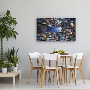 Tablou canvas - Cladiri Stup, China, Urban, Peisaj Urban, Hong Kong, Oras, 50 x 80 cm - Img 4