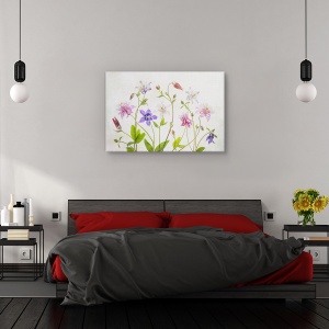 Tablou canvas - Columbine, Natura moarta, Culori Pastelate, Flori, 60 x 90 cm - Img 3