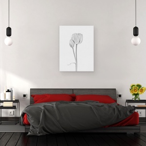 Tablou canvas - Conectat, Natura Moarta, Alb-Negru, Simplitate, Luminos, 75 x 100 cm - Img 3