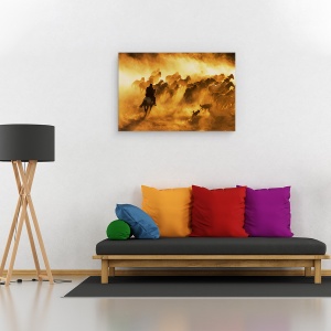 Tablou canvas - Cowboy, Animal, Cal, Actiune, Calatorie, 60 x 90 cm - Img 2