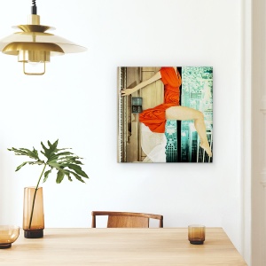 Tablou Canvas - Crescendo, Rosu, Piano, New York, Oras, 90 x 90 cm - Img 4