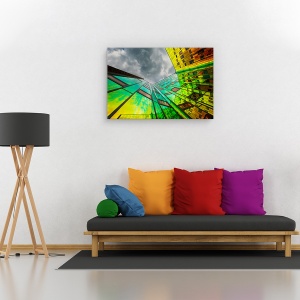 Tablou canvas - Curcubeu, Orase si arhitectura, Fatada, Perete, Sticla, 80 x 120 cm - Img 2