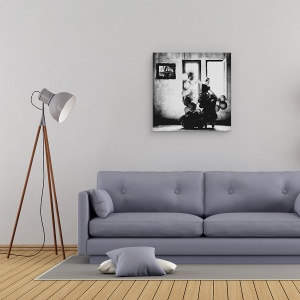 Tablou canvas - Dansand Cu Singuratea, Stare De Spirit, Alb-Negru, Baloane, Contrast, 90 x 90 cm - Img 2