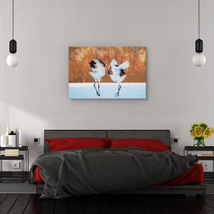 Tablou canvas - Dansul iubirii, Nature, Dans, Cocori, Cuplu, 60 x 90 cm - Img 3