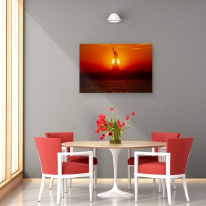 Tablou canvas - De Doua Ori Pe An, Apus De Soare, Statuia Libertatii, 60 x 90 cm - Img 4