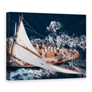 Tablou Canvas - Deasupra Moonbeam, Actiune, Yacht, Aerial, Barca, Oameni, 60 x 80 cm