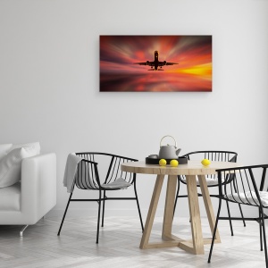 Tablou canvas - Debarcare Colorata, Avion, Aterizare, 50 x 100 cm - Img 4