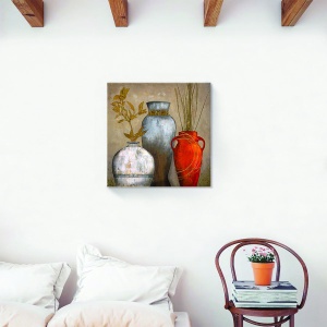 Tablou decorativ canvas cu vase și plante 60x60 cm