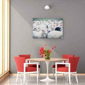 Tablou canvas - Deghizat, Animale, Oi, Miel, Pastor, Caine, 80 x 120 cm - Img 4