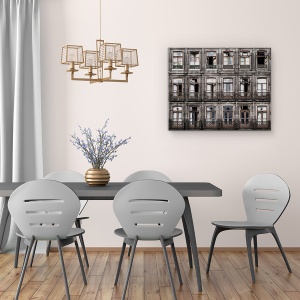 Tablou canvas - Descompunere, Ferestre, Fatada, Balcon, Arhitectura, Etaje, 40 x 50 cm - Img 4