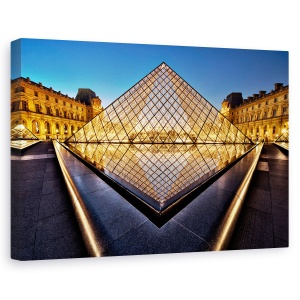 Tablou canvas - Diamantul, Arhitectura, Luvru, Piramida, Paris, Sticla, 60 x 90 cm