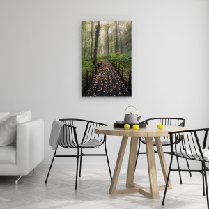Tablou canvas - Dimineata Cetoasa, Punct, Pod, Frunze, Trecere, 60 x 90 cm - Img 4