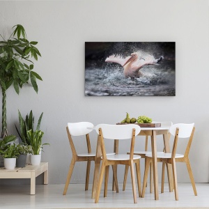 Tablou canvas - Distractie La Scaldat, Aripi, Picaturi De Apa, 50 x 80 cm - Img 4