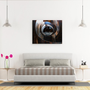 Tablou canvas - Distribuitor De Lumina, Metal, Ruginit, Arhitectura, Abstract, 60 x 75 cm - Img 3